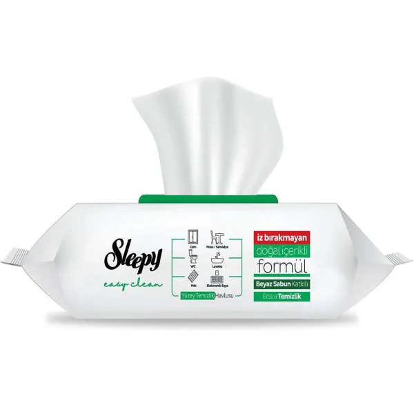 Sleepy Easy Clean – chusteczki do czyszczenia powierzchni 100 szt, ocet i soda, bez spłukiwania