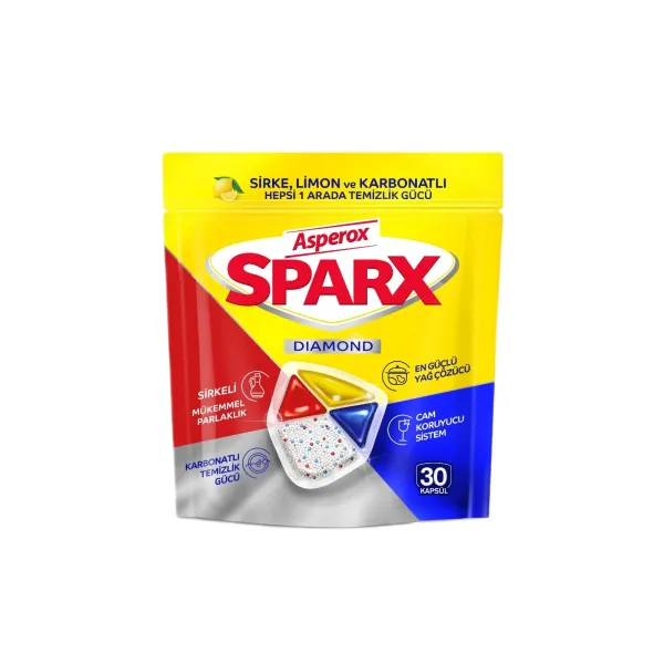 Asperox Sparx kapsułki do zmywarki – cytryna, ochrona szkła [30/60] szt.”