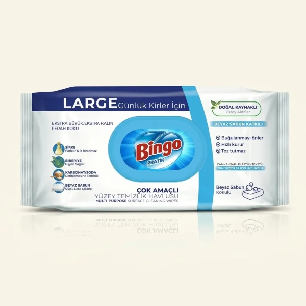 Czyszczenie blatu chusteczką Bingo Pratik Large