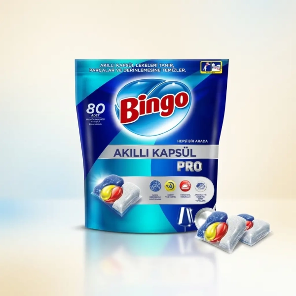 Bingo Pro kapsułki do zmywarki All in One 80 sztuk chemia turecka