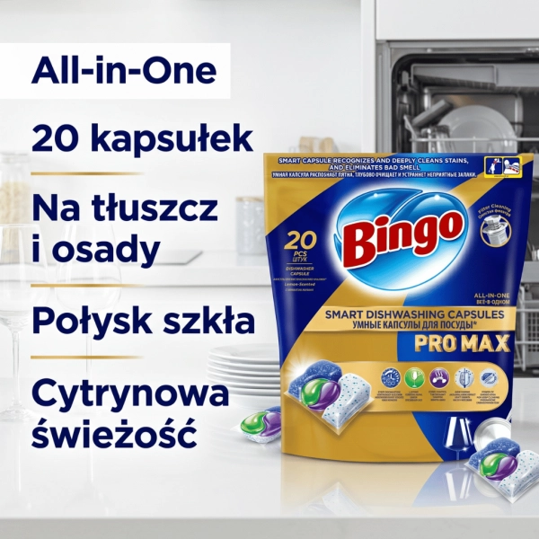 Bingo Pro Max kapsułki do zmywarki najważniejsze korzyści