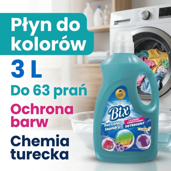 Bix Color 3 L najważniejsze korzyści płynu do prania kolorów