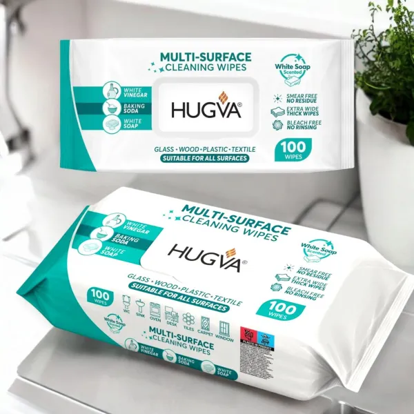 Hugva Multi-Surface Cleaning Wipes – chusteczki czyszczące do szkła, drewna, plastiku i tekstyliów 100 sztuk
