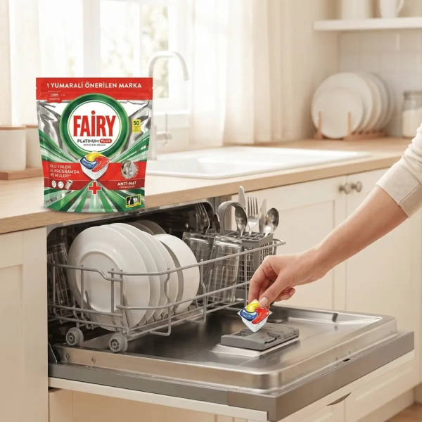 Fairy Platinum Plus 50 kapsułek grafika informacyjna z korzyściami