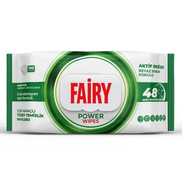 Fairy Power Wipes 100 szt – nawilżane chusteczki czyszczące do powierzchni