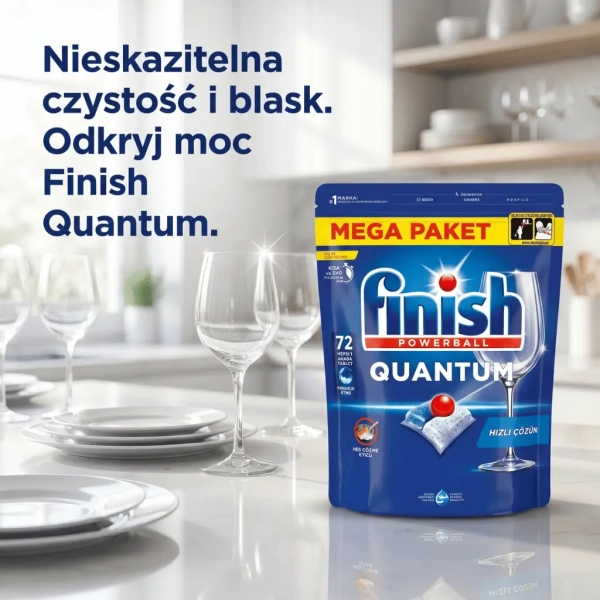 Finish Powerball Quantum 72 tabletki grafika social media do zmywarki