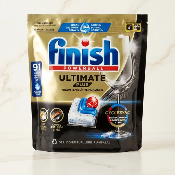Finish Powerball Ultimate Plus 91 tabletek do zmywarki zdjęcie produktowe HERO