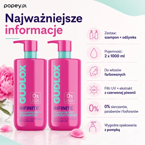 GUDLOX Infinite z filtrem UV i ekstraktem z czerwonej piwonii