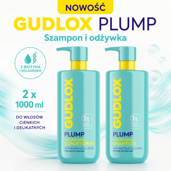 GUDLOX Plump szampon i odżywka z biotyną i kolagenem 2 x 1000 ml