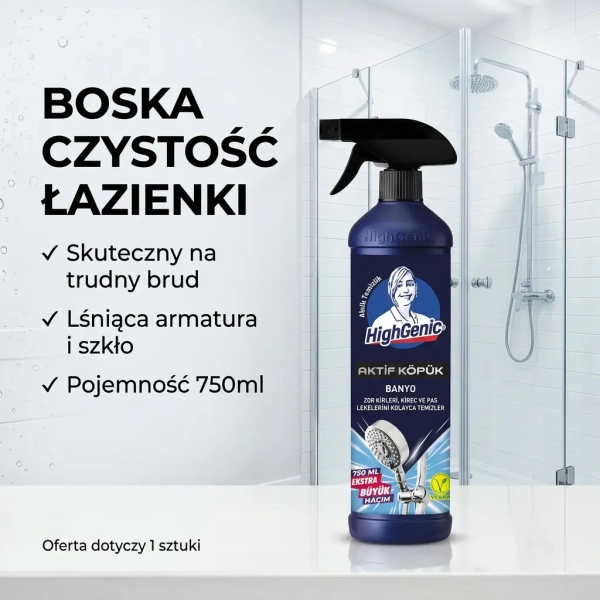 HighGenic Active Foam Bathroom 750 ml grafika social media do łazienki