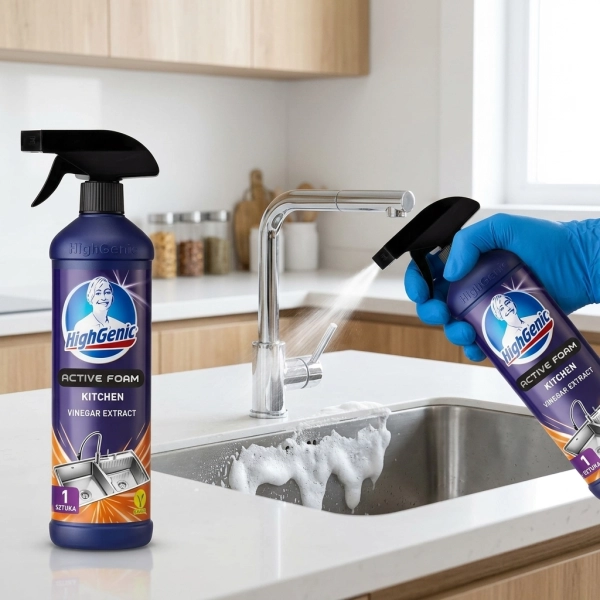 HighGenic Active Foam Kitchen 750 ml grafika informacyjna z korzyściami