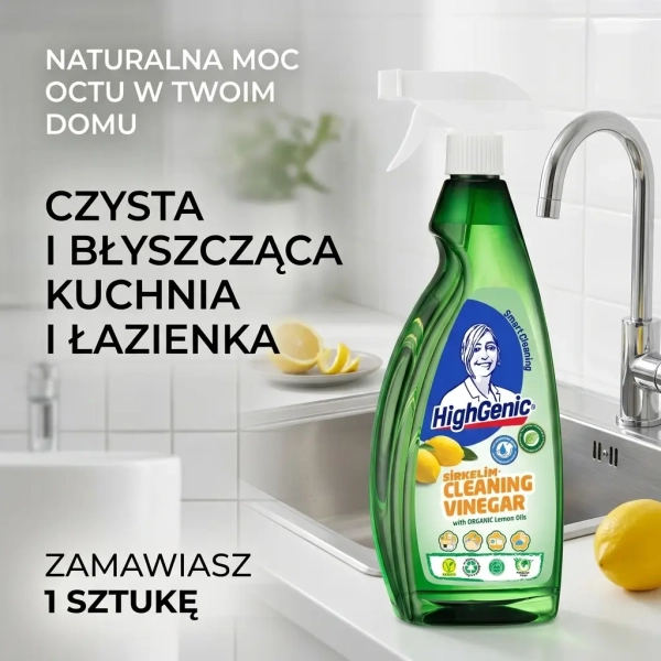 HighGenic Cleaning Vinegar Lemon grafika social media do kuchni i łazienki
