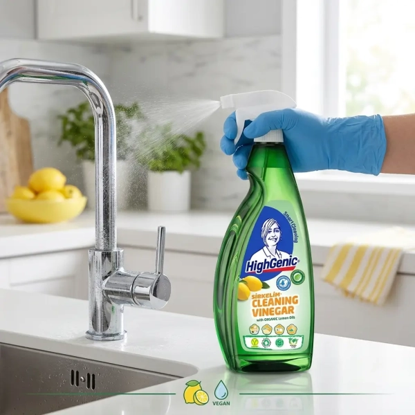 HighGenic Cleaning Vinegar Lemon grafika informacyjna z korzyściami