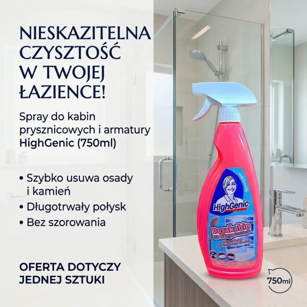 HighGenic spray do kabiny i łazienki 750 ml grafika social media