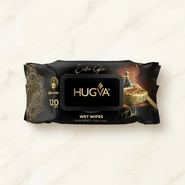 HUGVA Exotic Glow Oud Wet Wipes 120 szt zdjęcie produktowe hero