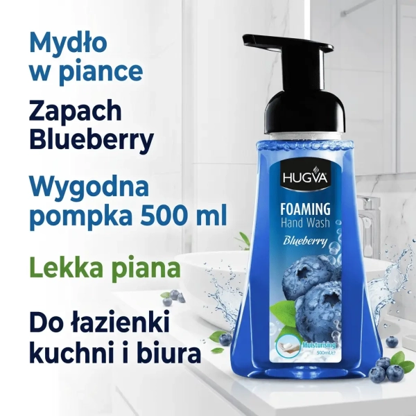 Hugva Foaming Hand Wash Blueberry 500 ml najważniejsze korzyści