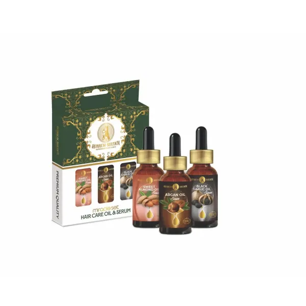 Hurrem Sultan zestaw 3 olejków-serum: Sweet Almond, Argan, Black Garlic