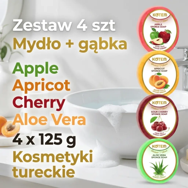Kotem Sponge Soap zestaw 4 szt najważniejsze korzyści