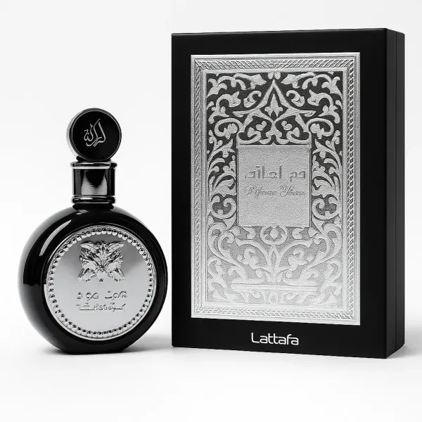 Lattafa Oud Mood Elixir Silver EDP 100 ml – unisex oud, róża, ambra (czarny flakon, srebrne pudełko)