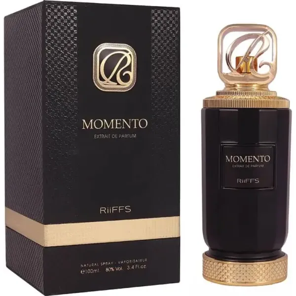 Perfumy unisex Momento Riiffs 100 ml – czarny flakon i eleganckie pudełko