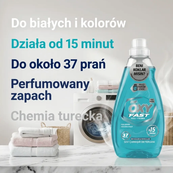 Mr Oxy Fast płyn do prania 1480 ml najważniejsze korzyści