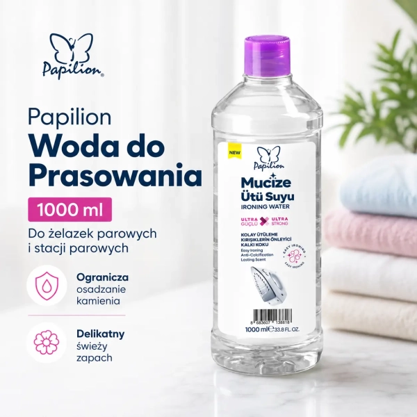 Papilion woda do prasowania do żelazek i stacji parowych 1000 ml