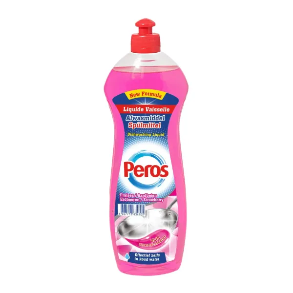 Peros Strawberry 750 ml – truskawkowy płyn do naczyń, skuteczny w zimnej wodzie