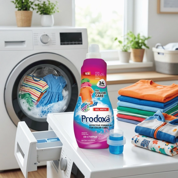 Użycie żelu Prodoxa Color Care Gel Matic do prania kolorów