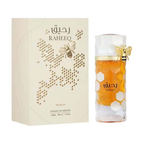 Perfumy Raheeq Nusuk 100 ml – orientalno-kwiatowy zapach unisex w eleganckim flakonie.