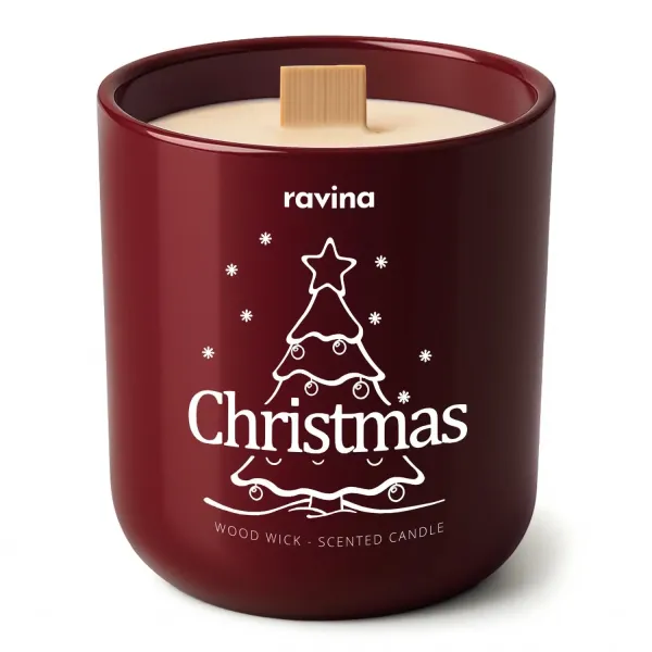 Ravina Christmas – świąteczna świeca sojowa z drewnianym knotem