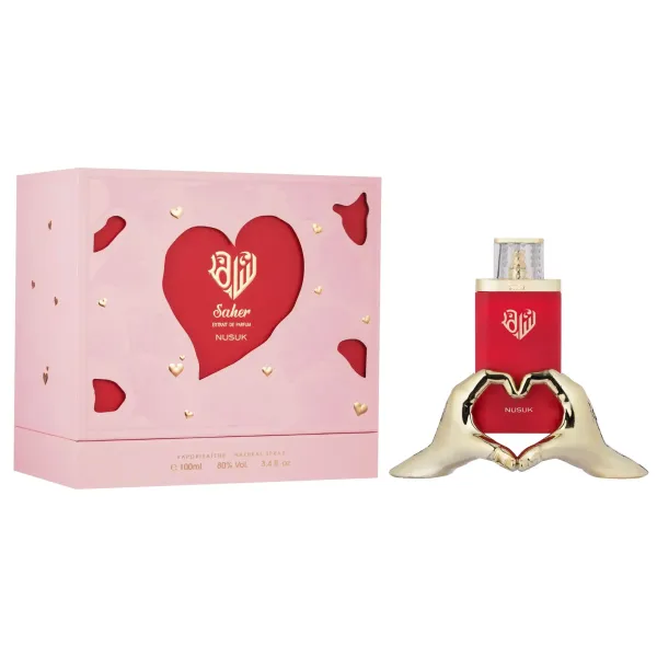 Perfumy Saher Nusuk 100 ml – orientalno-aromatyczne perfumy unisex w czerwonym flakonie