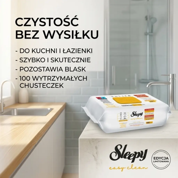 Sleepy Easy Clean 100 szt grafika social media do szybkiego sprzątania