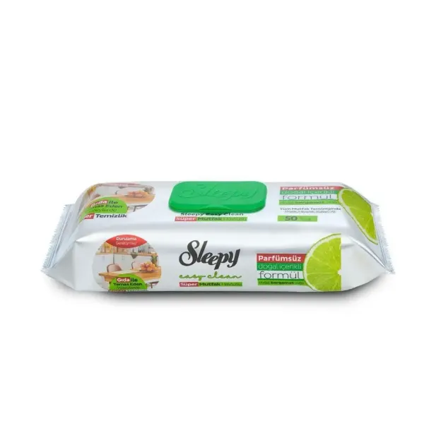 Sleepy Easy Clean Super Mutfak – chusteczki kuchenne bezzapachowe z olejkiem bergamotki 50 sztuk