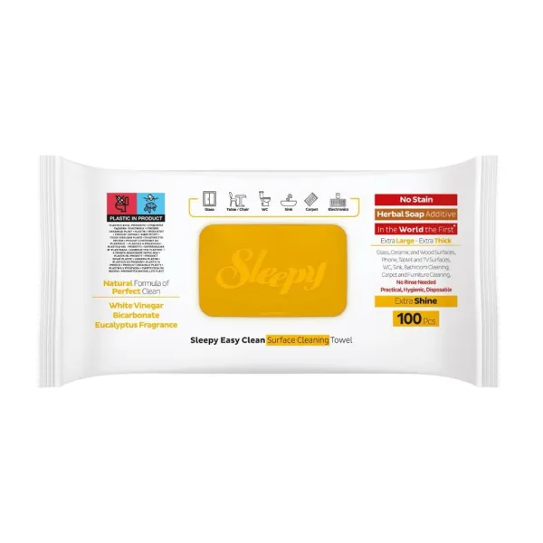 Sleepy Easy Clean – chusteczki czyszczące z octem, sodą i eukaliptusem, 100 sztuk