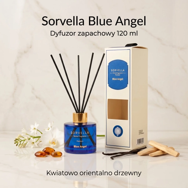 Sorvella Blue Angel dyfuzor zapachowy 120 ml z patyczkami i kartonikiem