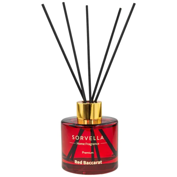 Sorvella Red Baccarat dyfuzor zapachowy premium 120 ml – czerwony flakon z patyczkami