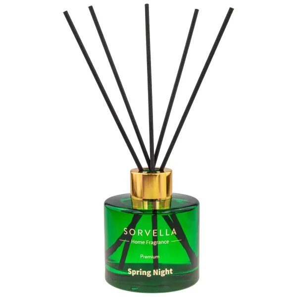 Sorvella Spring Night dyfuzor zapachowy premium z patyczkami – zielony flakon