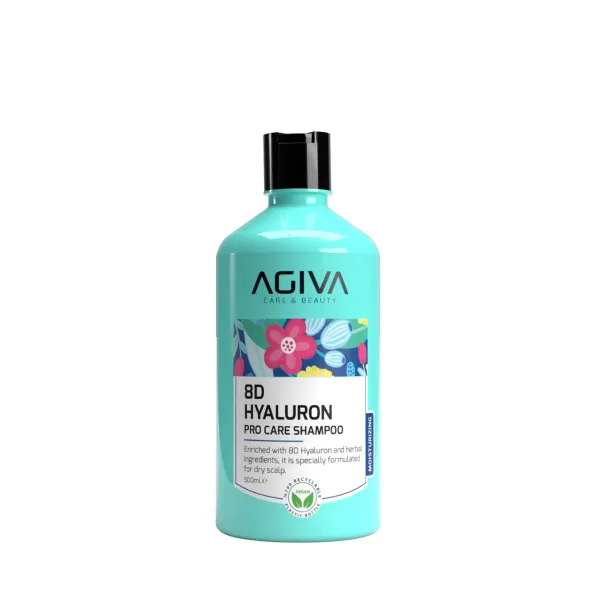 Szampon Agiva 8D Hyaluron 500 ml – wegański, nawilżający do suchych włosów