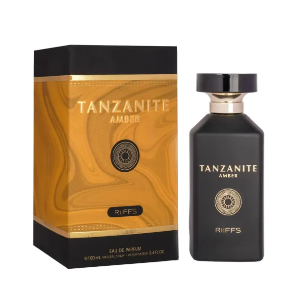 RiiFFS Tanzanite Amber EDP 100 ml – męskie perfumy ambrowo-waniliowe w czarno-złotym flakonie