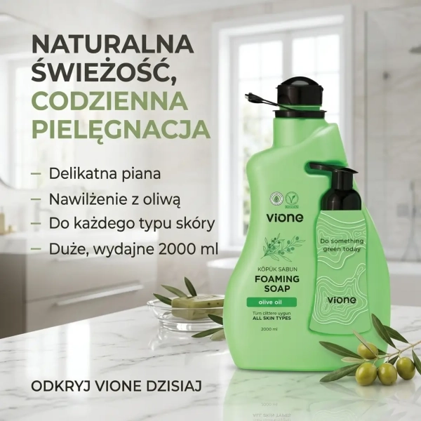 Vione Olive Oil 2000 ml grafika social media duże mydło w piance