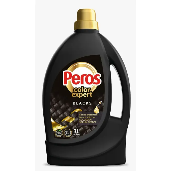Zestaw Peros Expert – Blacks 3L, Colors 3L + Soft 60 prań