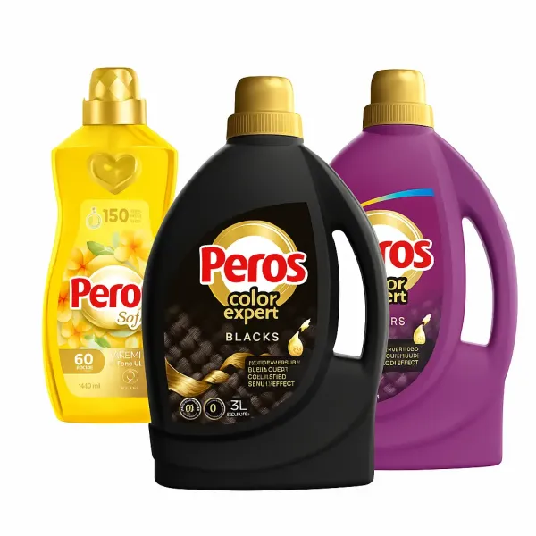 Zestaw Peros Expert – Blacks 3L, Colors 3L + Soft 60 prań